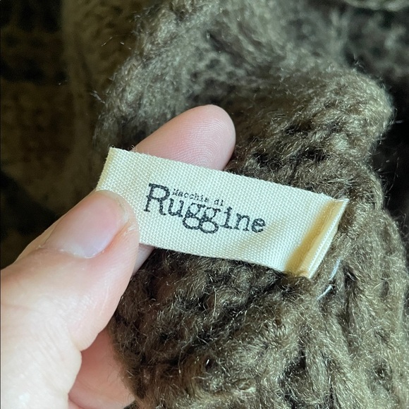 Chunky Brown Green Fall Knit Infinity Scarf - Picture 4 of 7